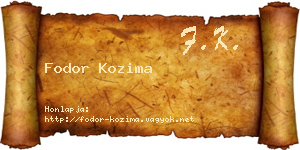 Fodor Kozima névjegykártya